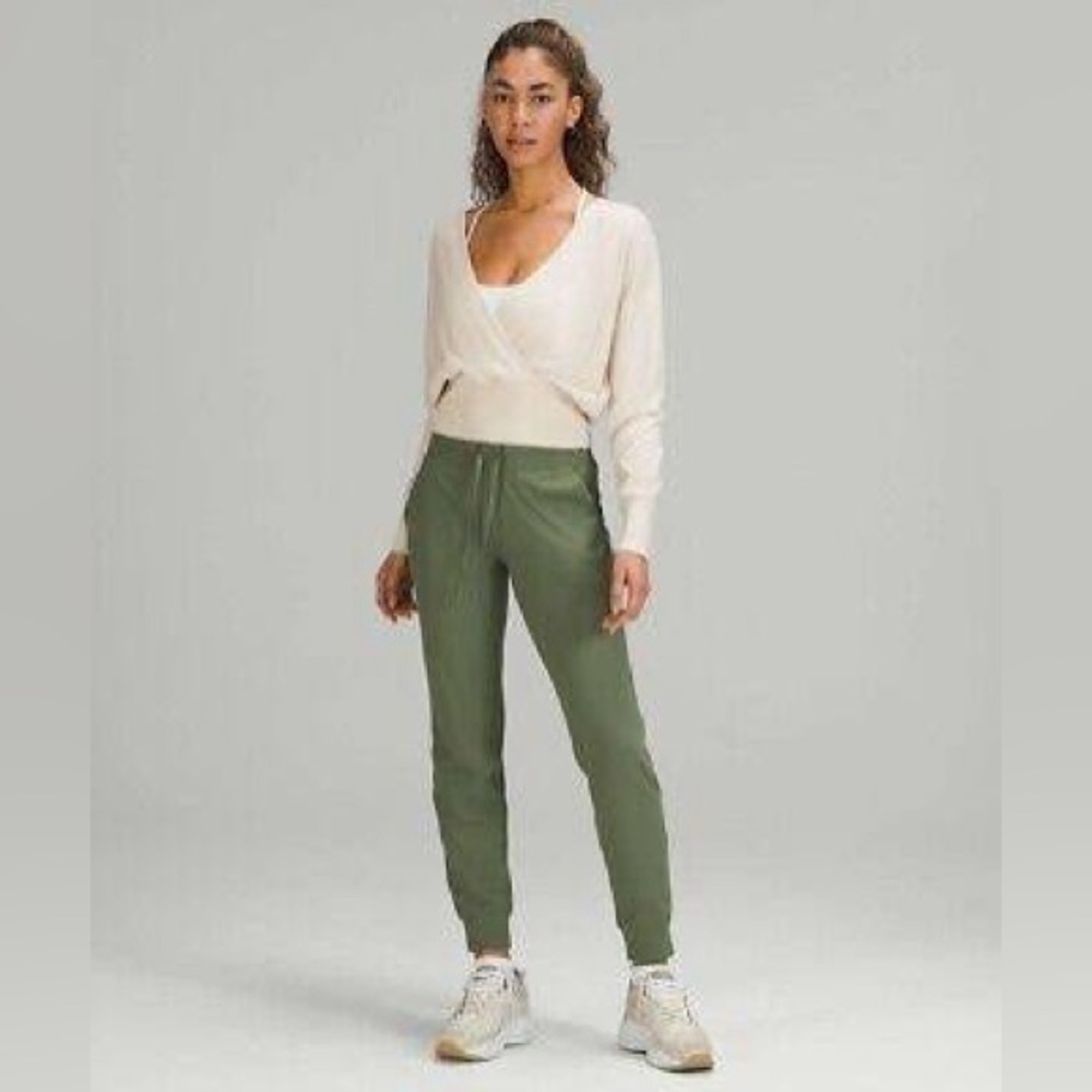 Lululemon Athletica Cream Ribbed Crossover Sweater